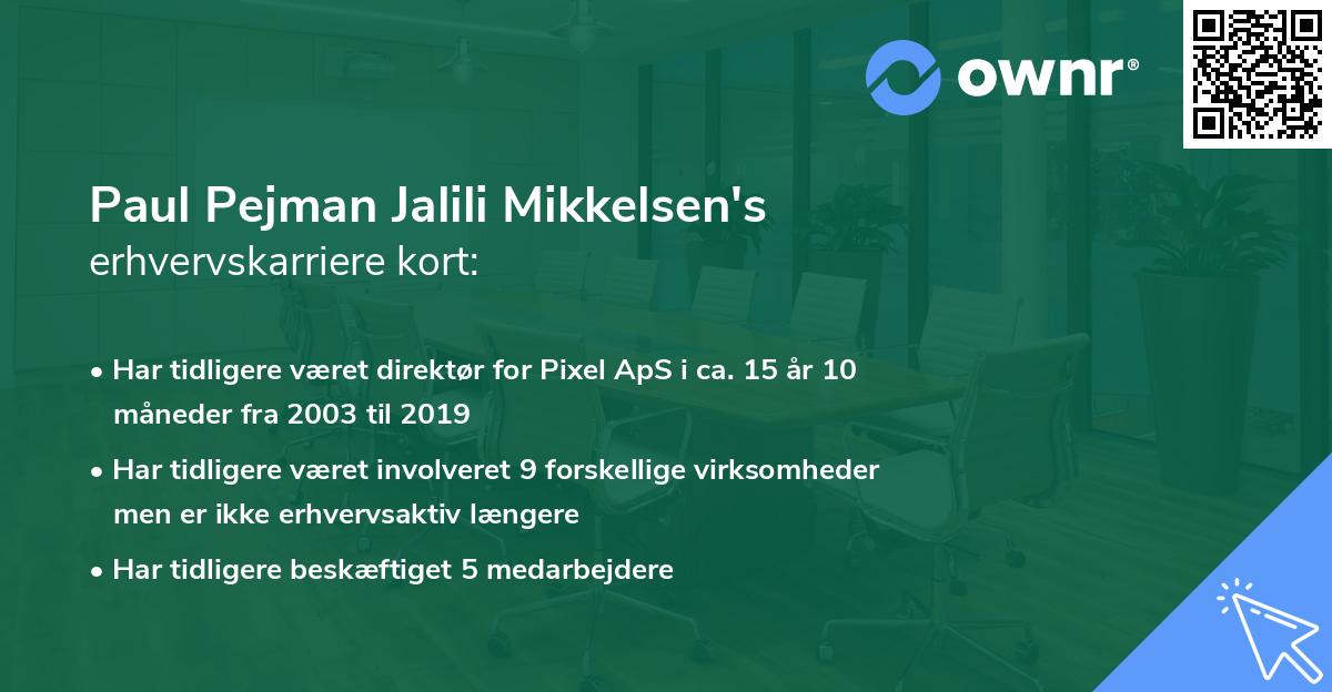 Paul Pejman Jalili Mikkelsen's erhvervskarriere kort