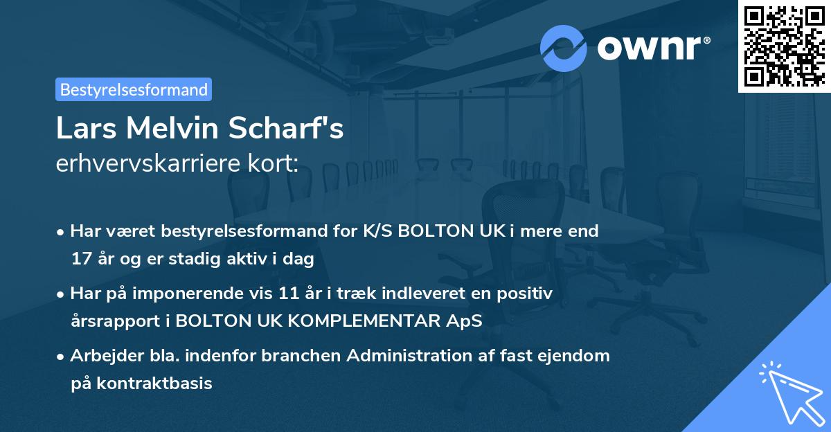 Lars Melvin Scharf's erhvervskarriere kort