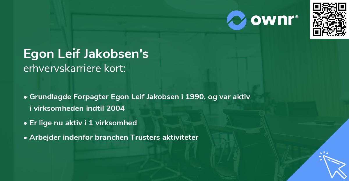 Egon Leif Jakobsen's erhvervskarriere kort