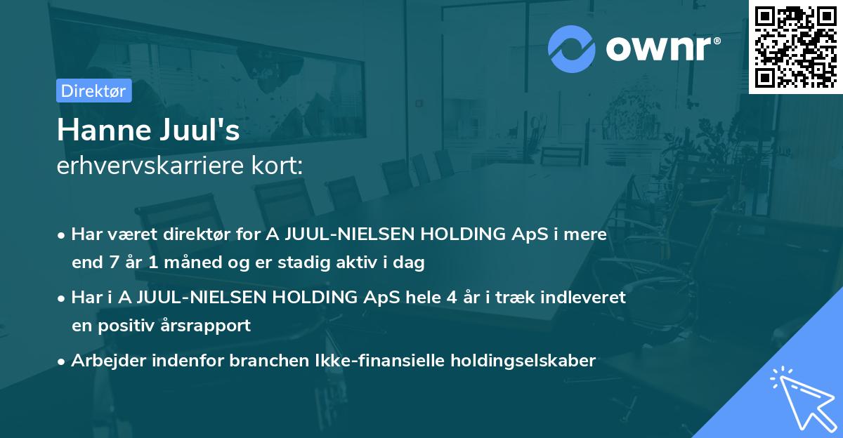 Hanne Juul's erhvervskarriere kort