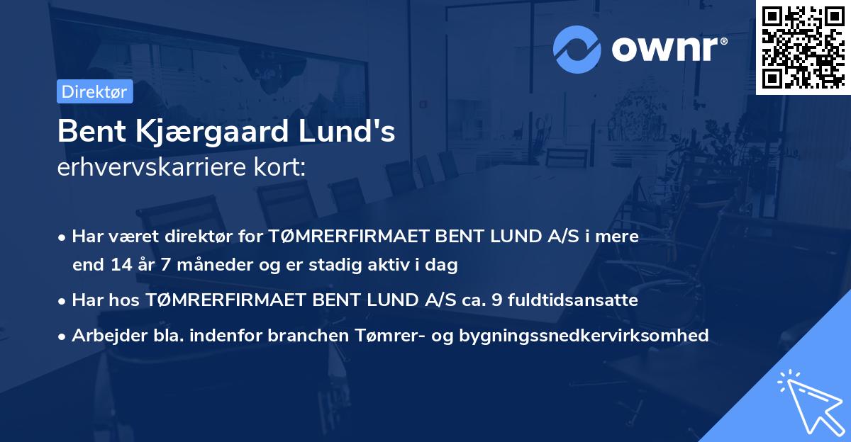 Bent Kjærgaard Lund's erhvervskarriere kort