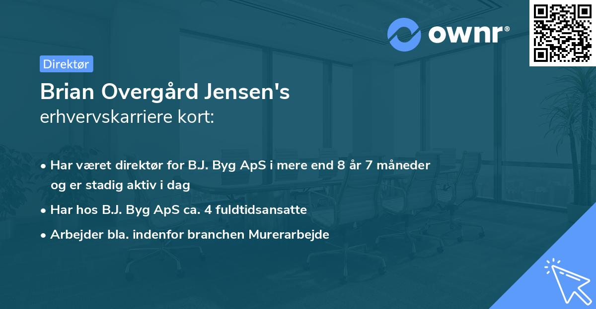 Brian Overgård Jensen's erhvervskarriere kort