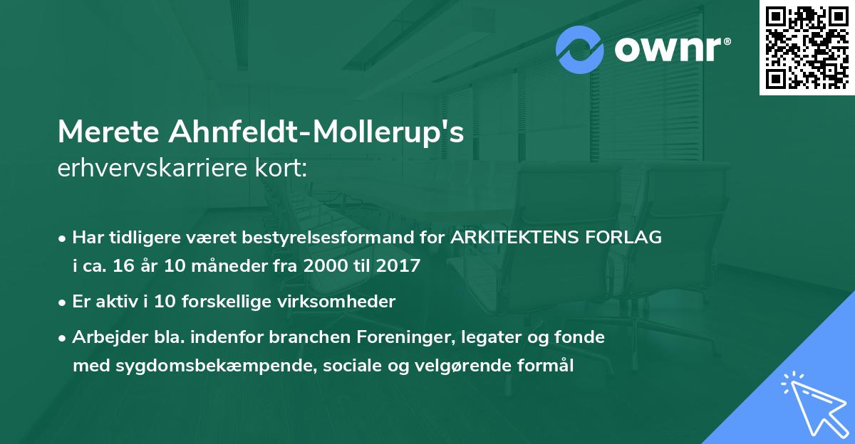 Merete Ahnfeldt-Mollerup's erhvervskarriere kort