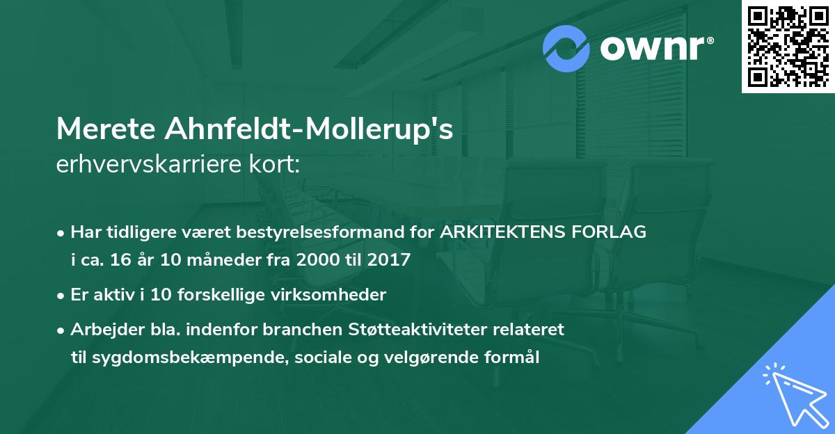 Merete Ahnfeldt-Mollerup's erhvervskarriere kort