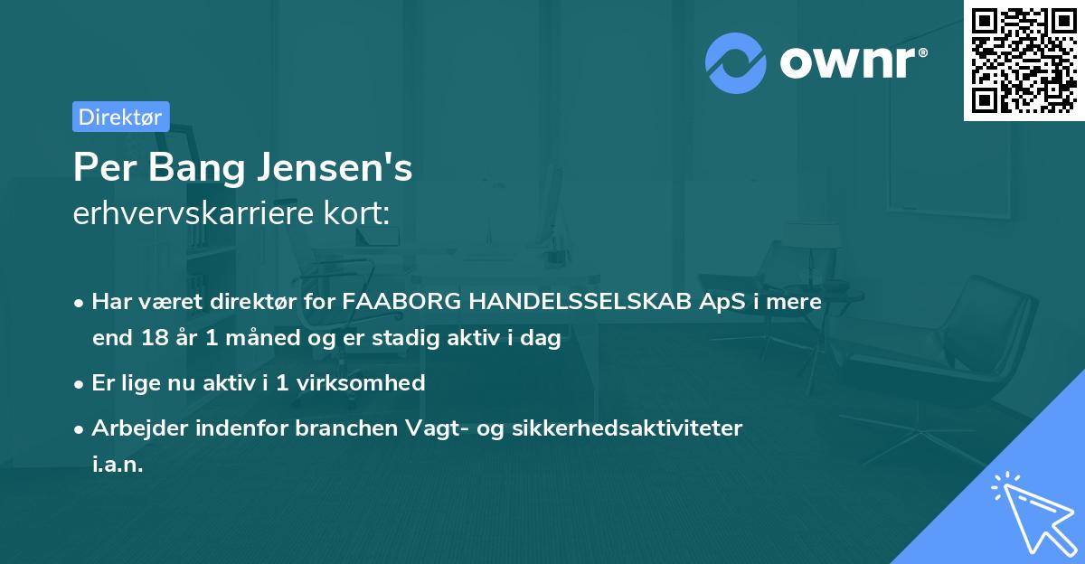 Per Bang Jensen's erhvervskarriere kort