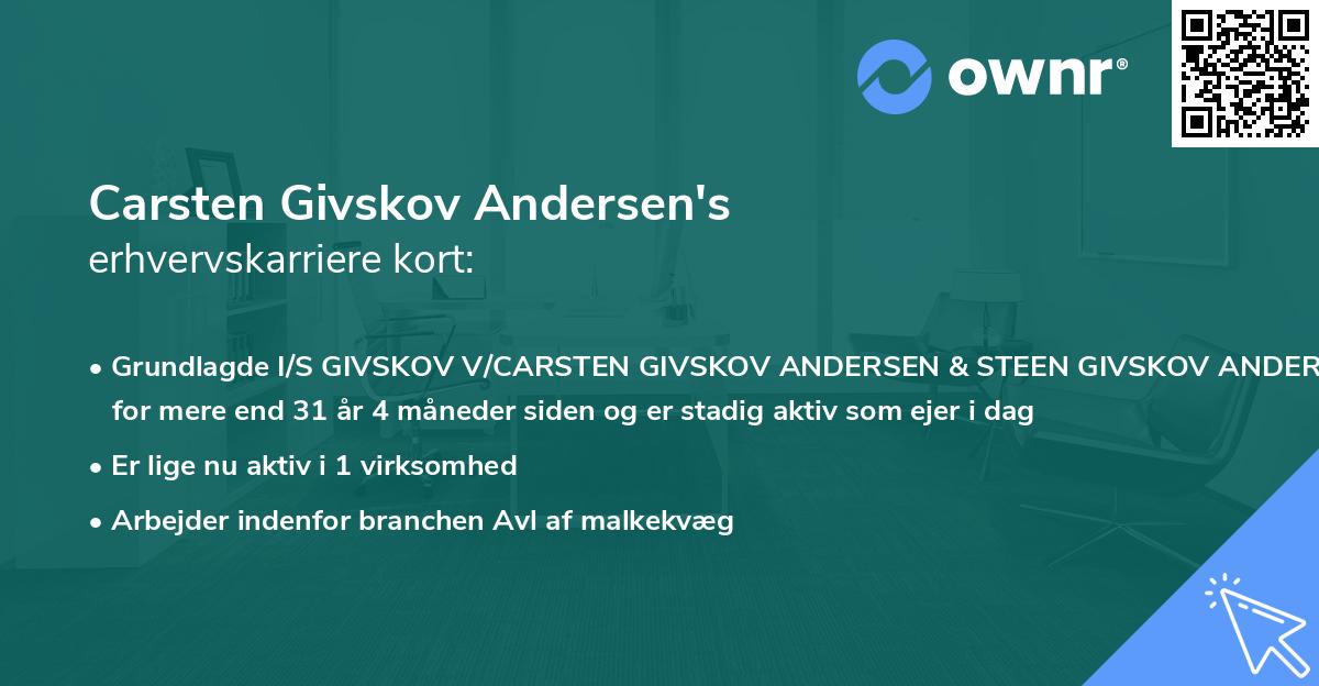 Carsten Givskov Andersen's erhvervskarriere kort