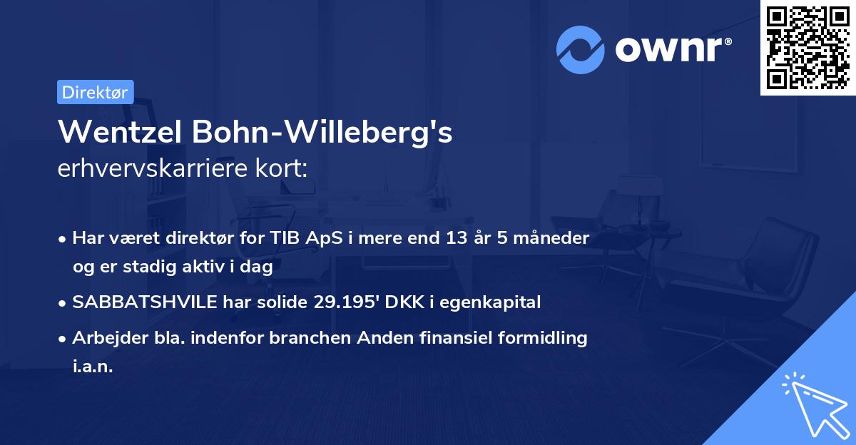 Wentzel Bohn-Willeberg's erhvervskarriere kort