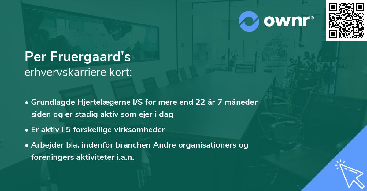 Per Fruergaard's erhvervskarriere kort