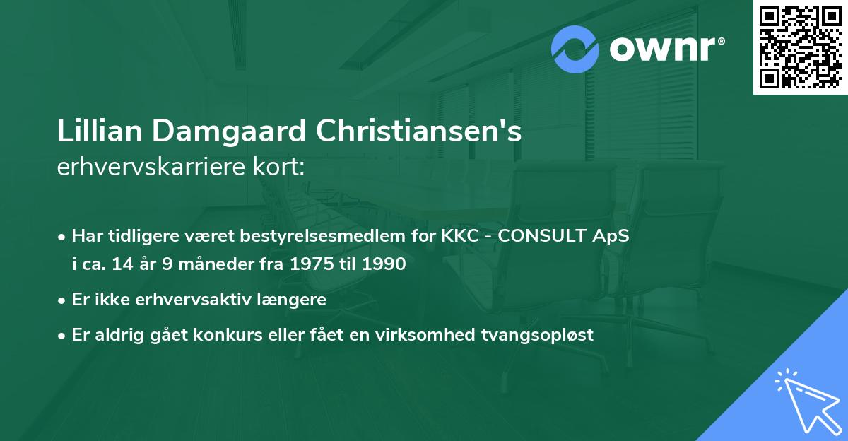 Lillian Damgaard Christiansen's erhvervskarriere kort