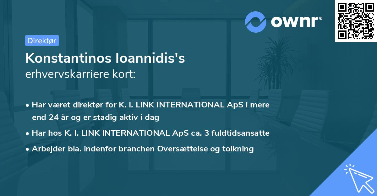 Konstantinos Ioannidis's erhvervskarriere kort