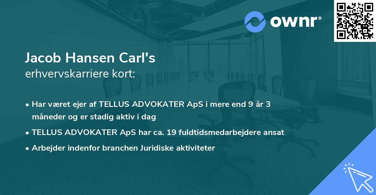 Jacob Hansen Carl's erhvervskarriere kort
