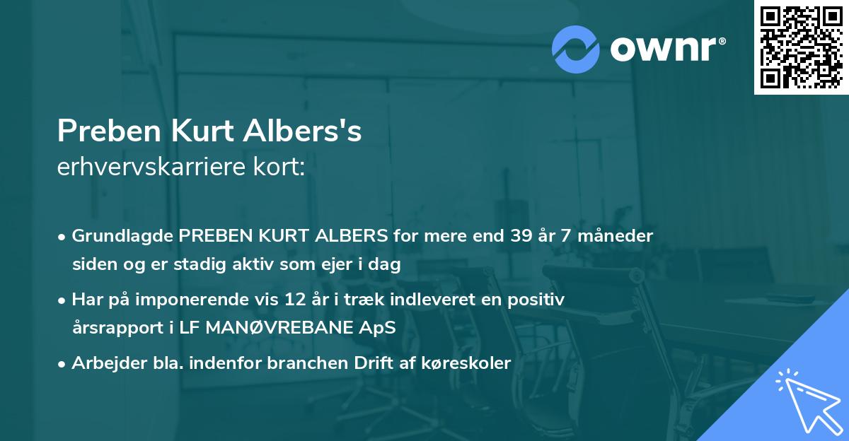 Preben Kurt Albers's erhvervskarriere kort