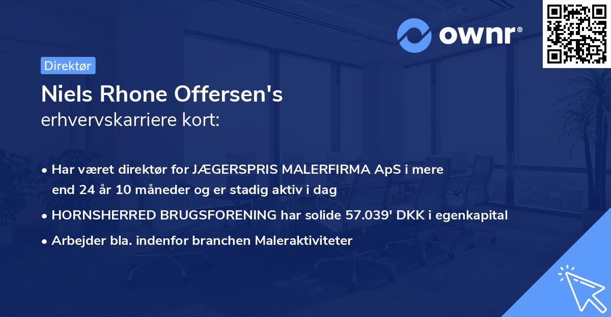 Niels Rhone Offersen's erhvervskarriere kort