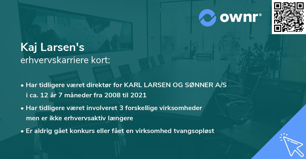 Kaj Larsen's erhvervskarriere kort