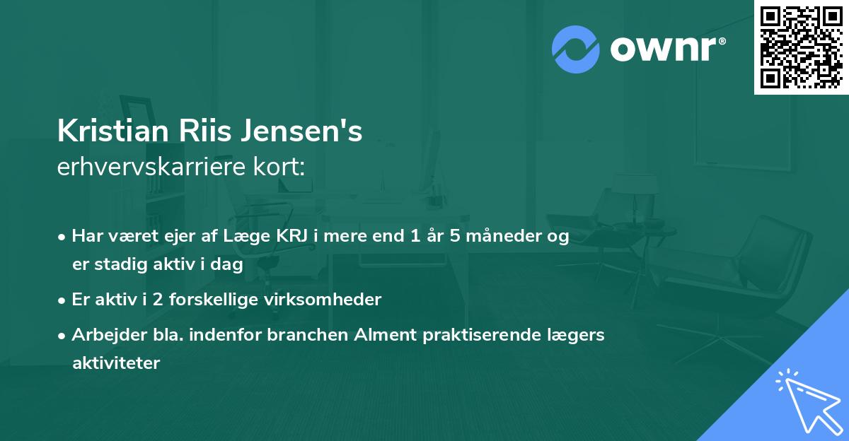 Kristian Riis Jensen's erhvervskarriere kort