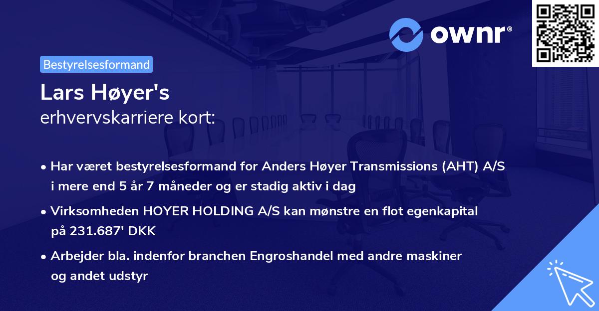 Lars Høyer's erhvervskarriere kort