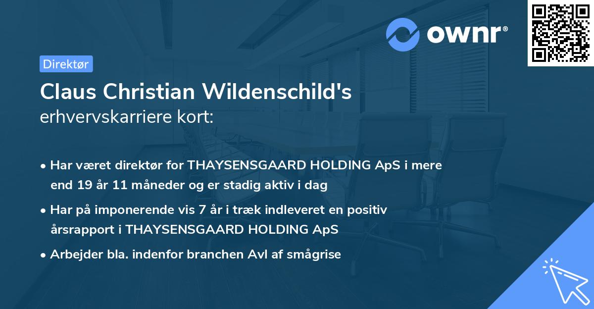 Claus Christian Wildenschild's erhvervskarriere kort