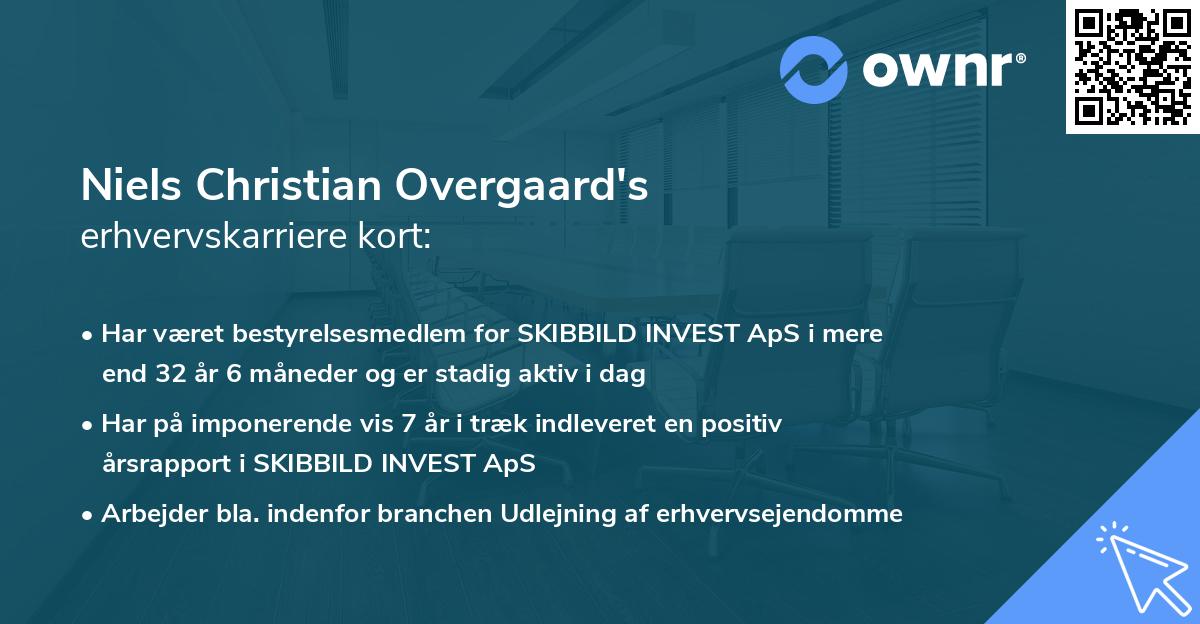 Niels Christian Overgaard's erhvervskarriere kort