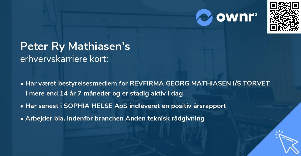 Peter Ry Mathiasen's erhvervskarriere kort