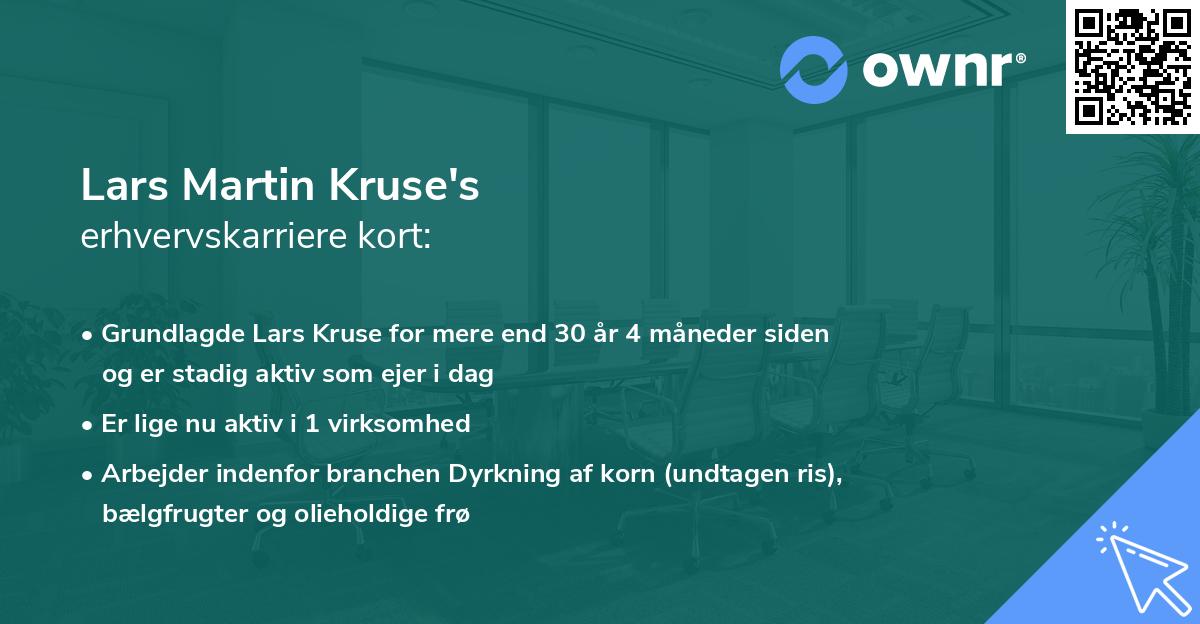 Lars Martin Kruse's erhvervskarriere kort