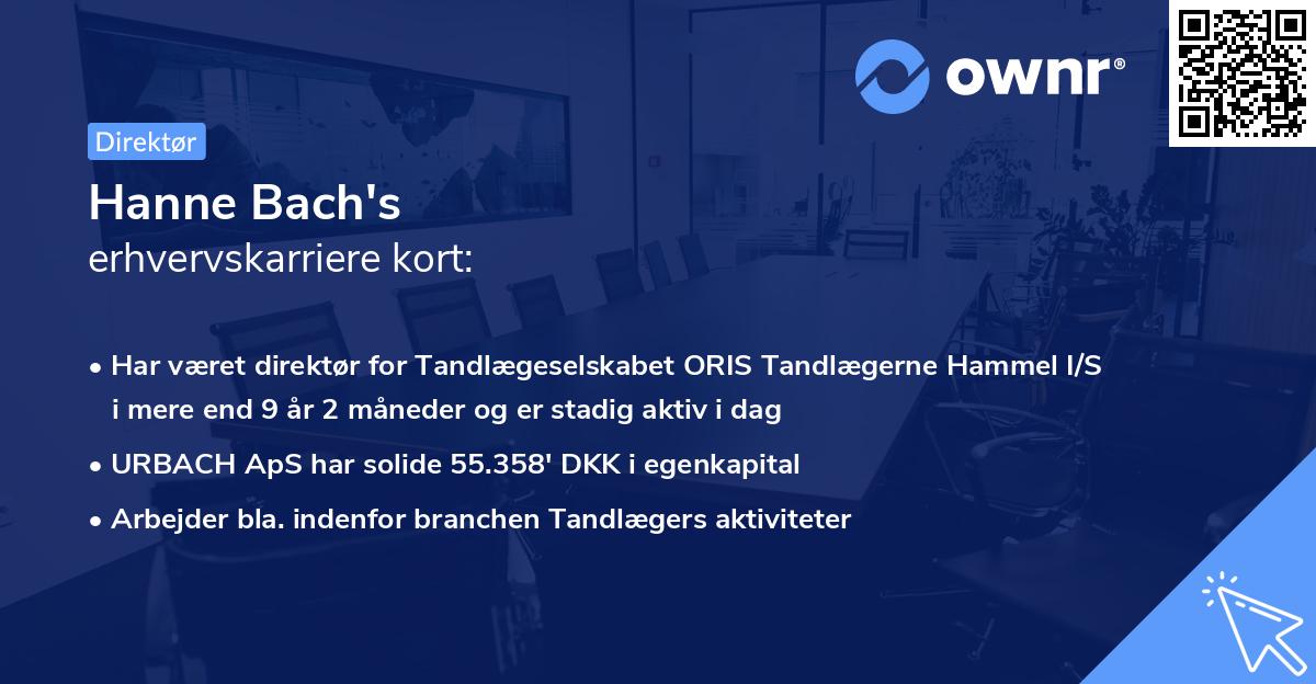 Hanne Bach's erhvervskarriere kort