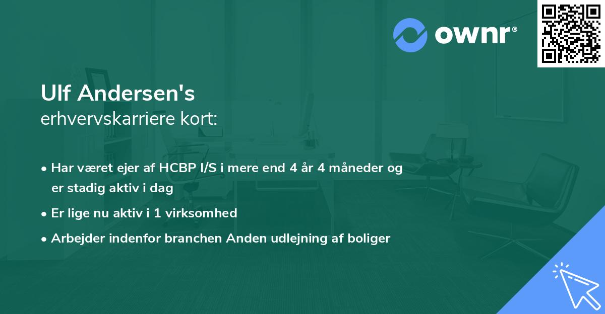 Ulf Andersen's erhvervskarriere kort