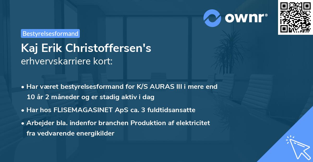 Kaj Erik Christoffersen's erhvervskarriere kort