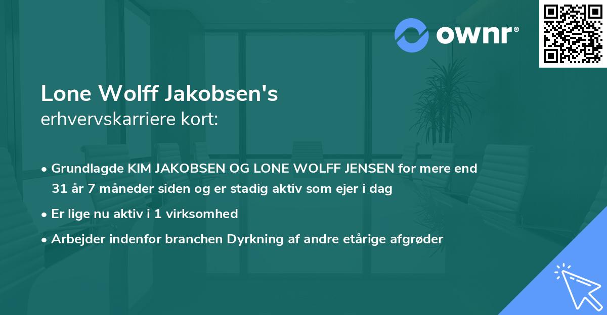 Lone Wolff Jakobsen's erhvervskarriere kort