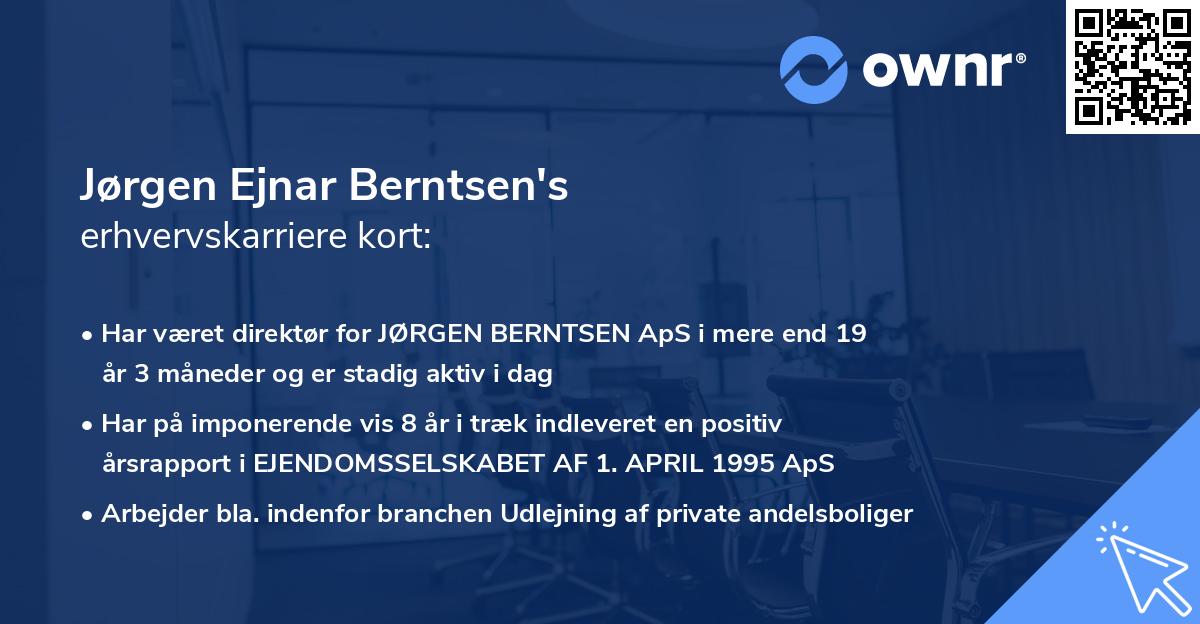 Jørgen Ejnar Berntsen's erhvervskarriere kort