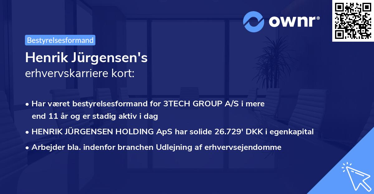 Henrik Jürgensen's erhvervskarriere kort