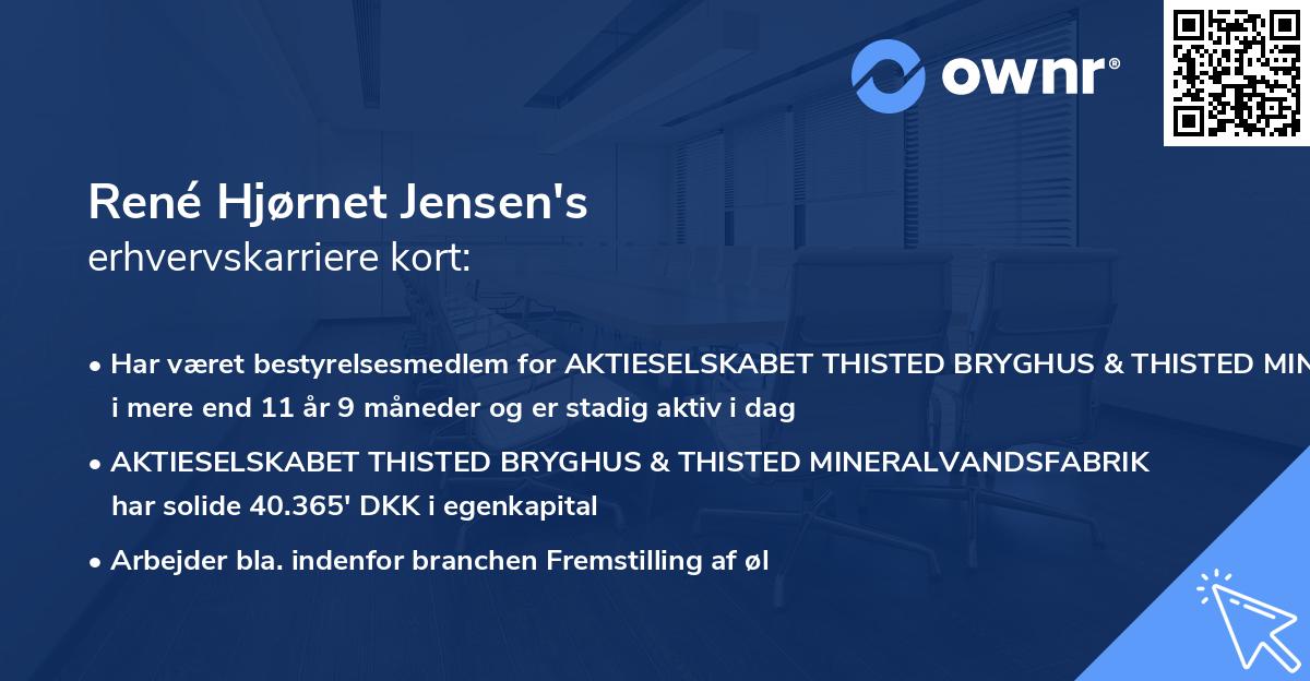 René Hjørnet Jensen's erhvervskarriere kort