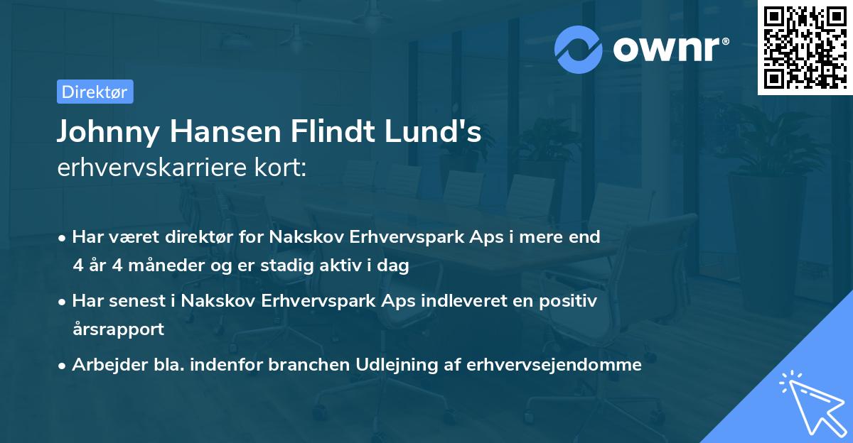 Johnny Hansen Flindt Lund's erhvervskarriere kort