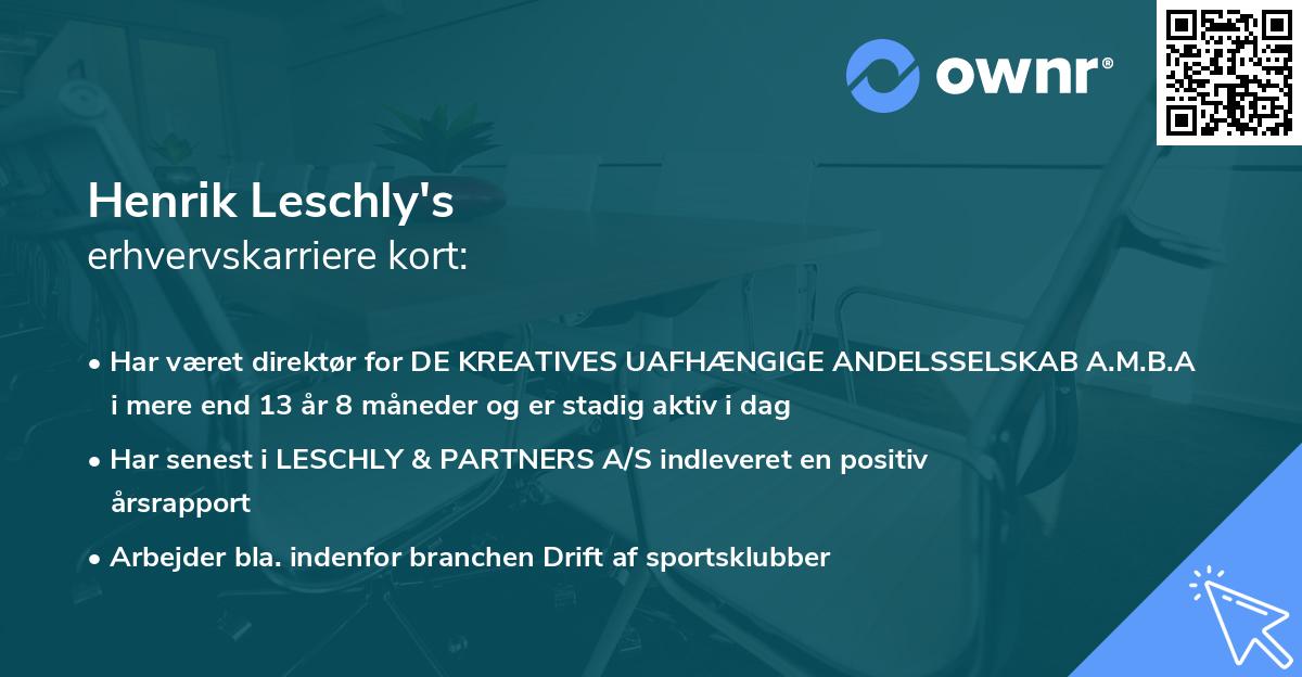 Henrik Leschly's erhvervskarriere kort