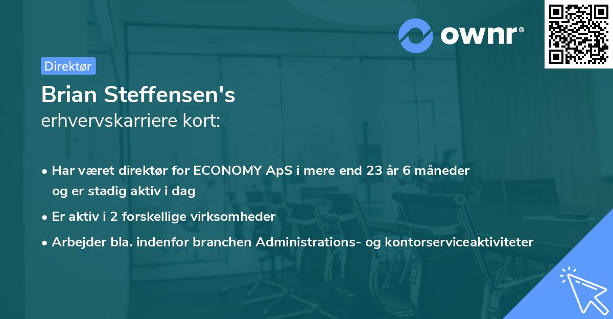 Brian Steffensen's erhvervskarriere kort