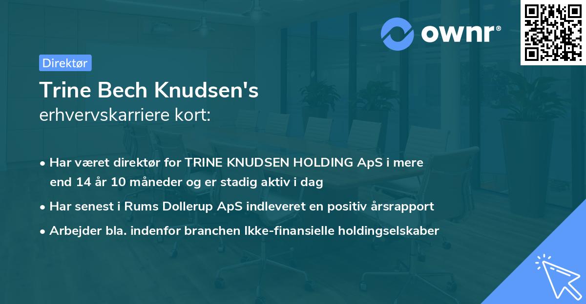 Trine Bech Knudsen's erhvervskarriere kort
