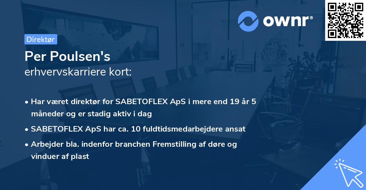 Per Poulsen's erhvervskarriere kort