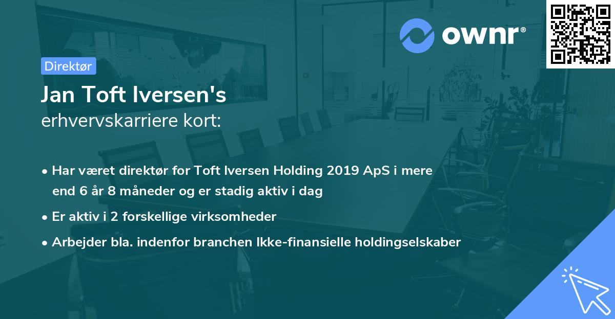 Jan Toft Iversen's erhvervskarriere kort