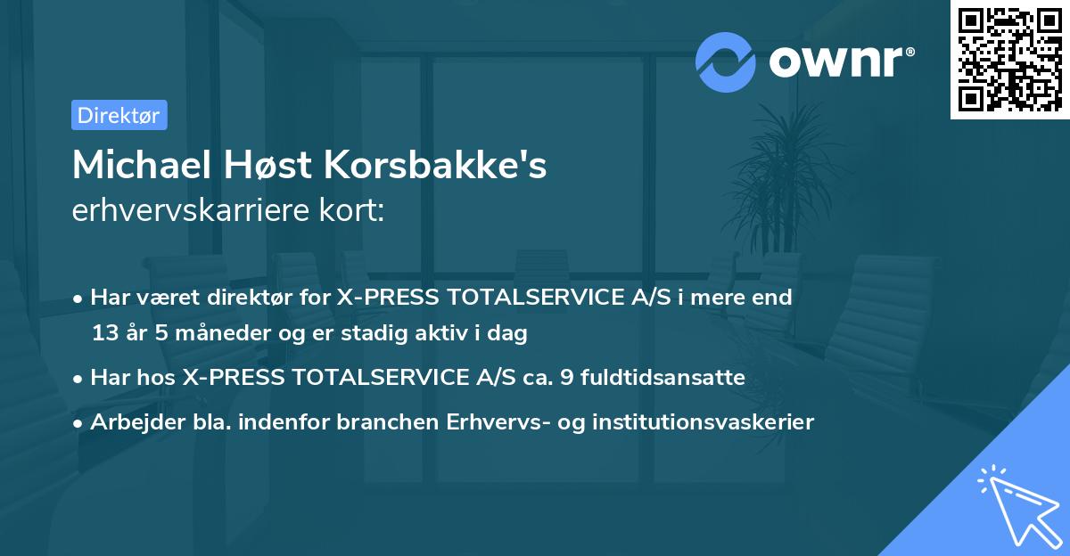 Michael Høst Korsbakke's erhvervskarriere kort