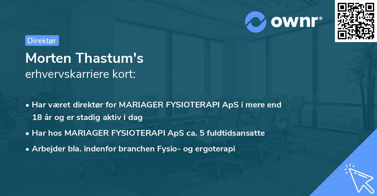 Morten Thastum's erhvervskarriere kort