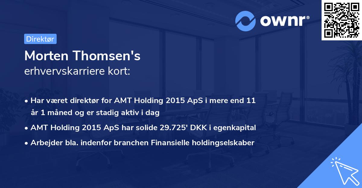 Morten Thomsen's erhvervskarriere kort