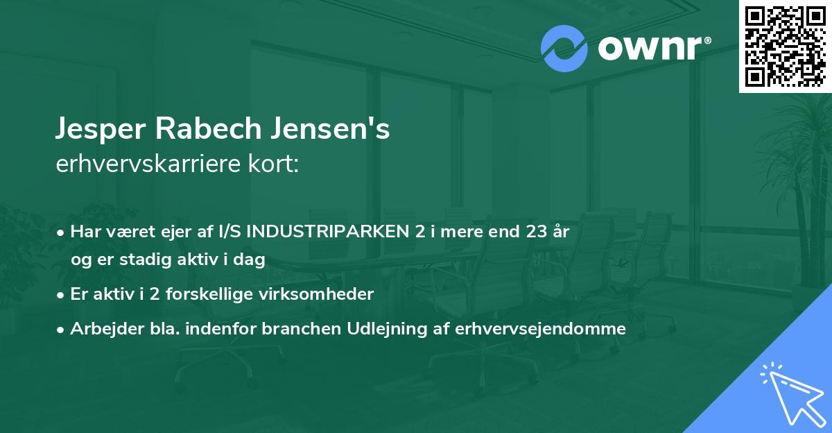 Jesper Rabech Jensen's erhvervskarriere kort