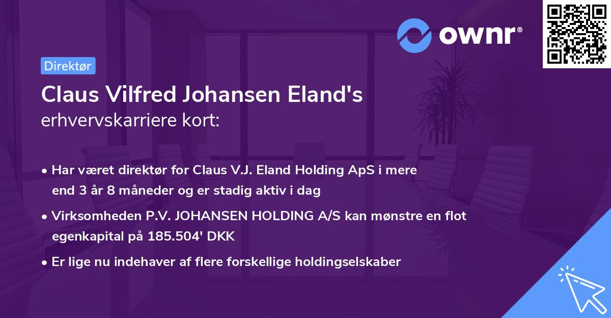 Claus Vilfred Johansen Eland's erhvervskarriere kort