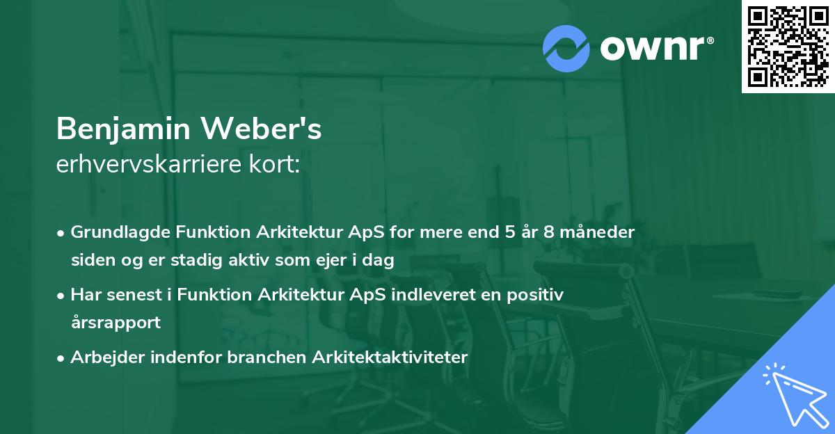 Benjamin Weber's erhvervskarriere kort