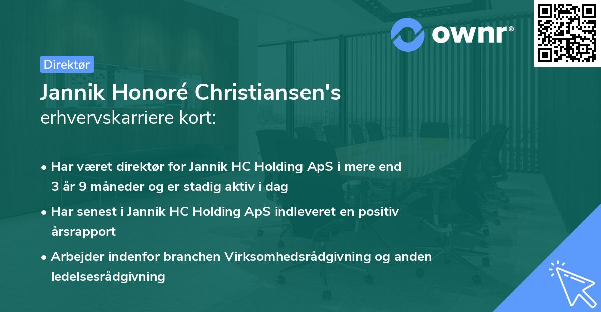 Jannik Honoré Christiansen's erhvervskarriere kort