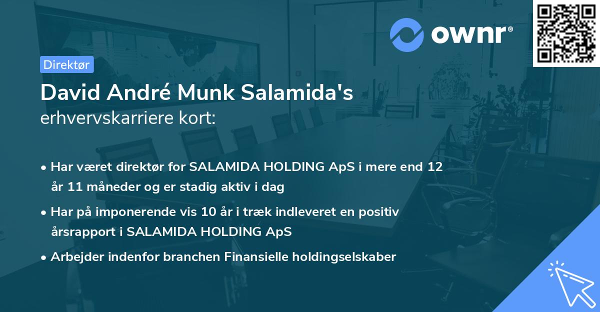 David André Munk Salamida's erhvervskarriere kort