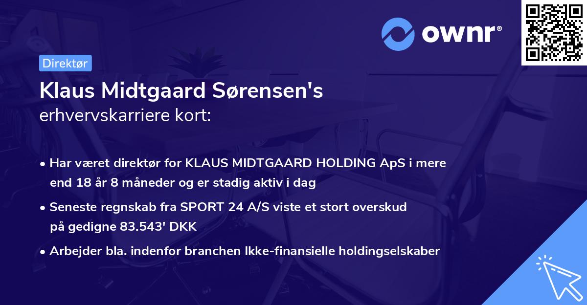 Klaus Midtgaard Sørensen's erhvervskarriere kort
