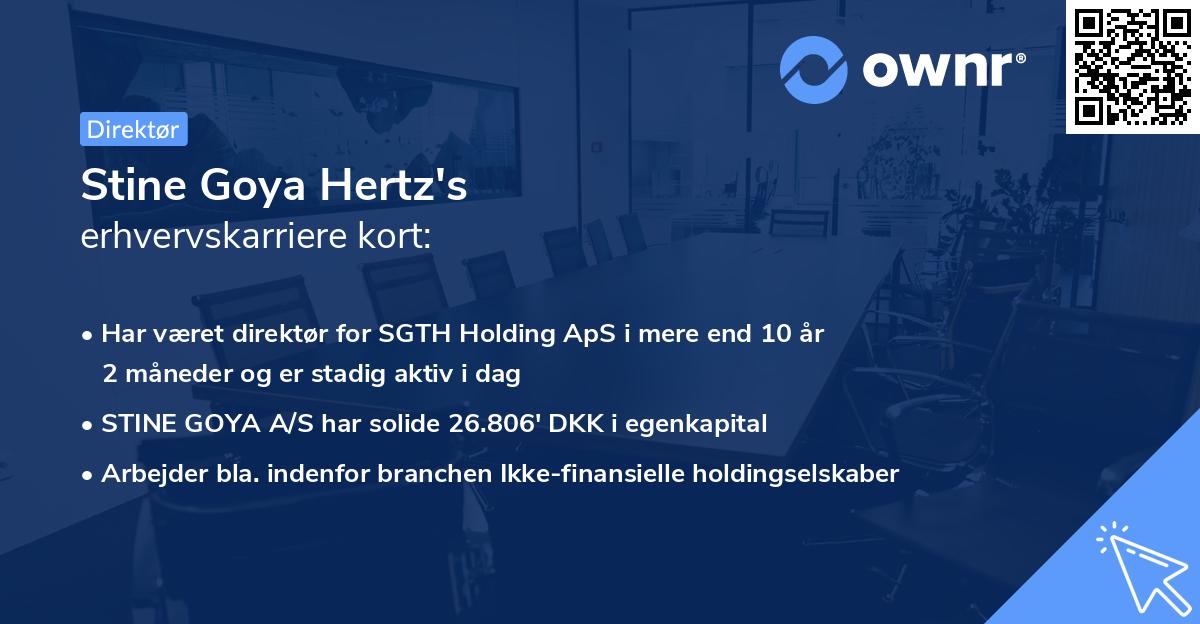 Stine Goya Hertz's erhvervskarriere kort