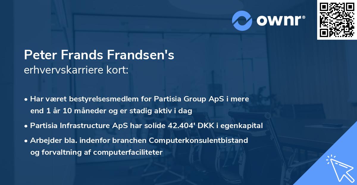 Peter Frands Frandsen's erhvervskarriere kort