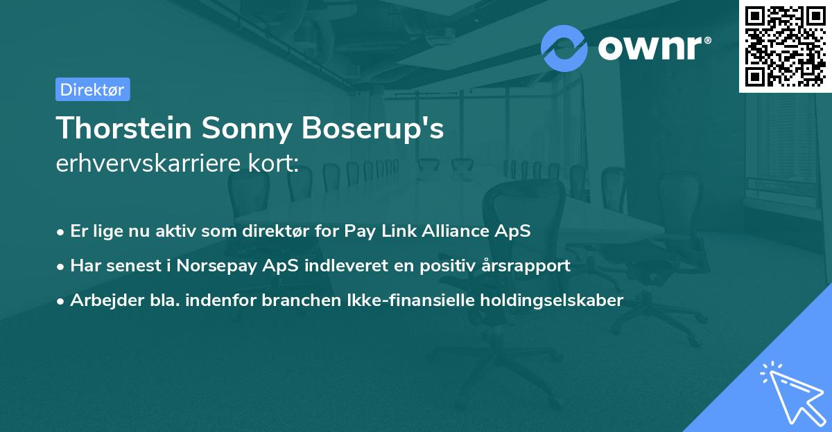 Thorstein Sonny Boserup's erhvervskarriere kort
