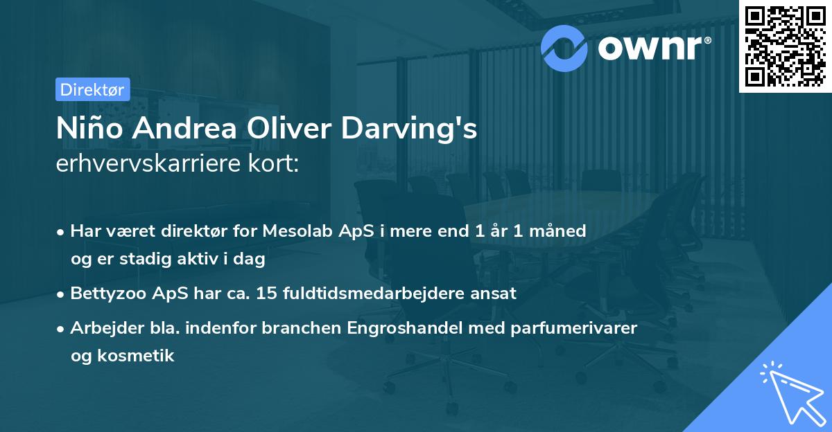 Niño Andrea Oliver Darving's erhvervskarriere kort